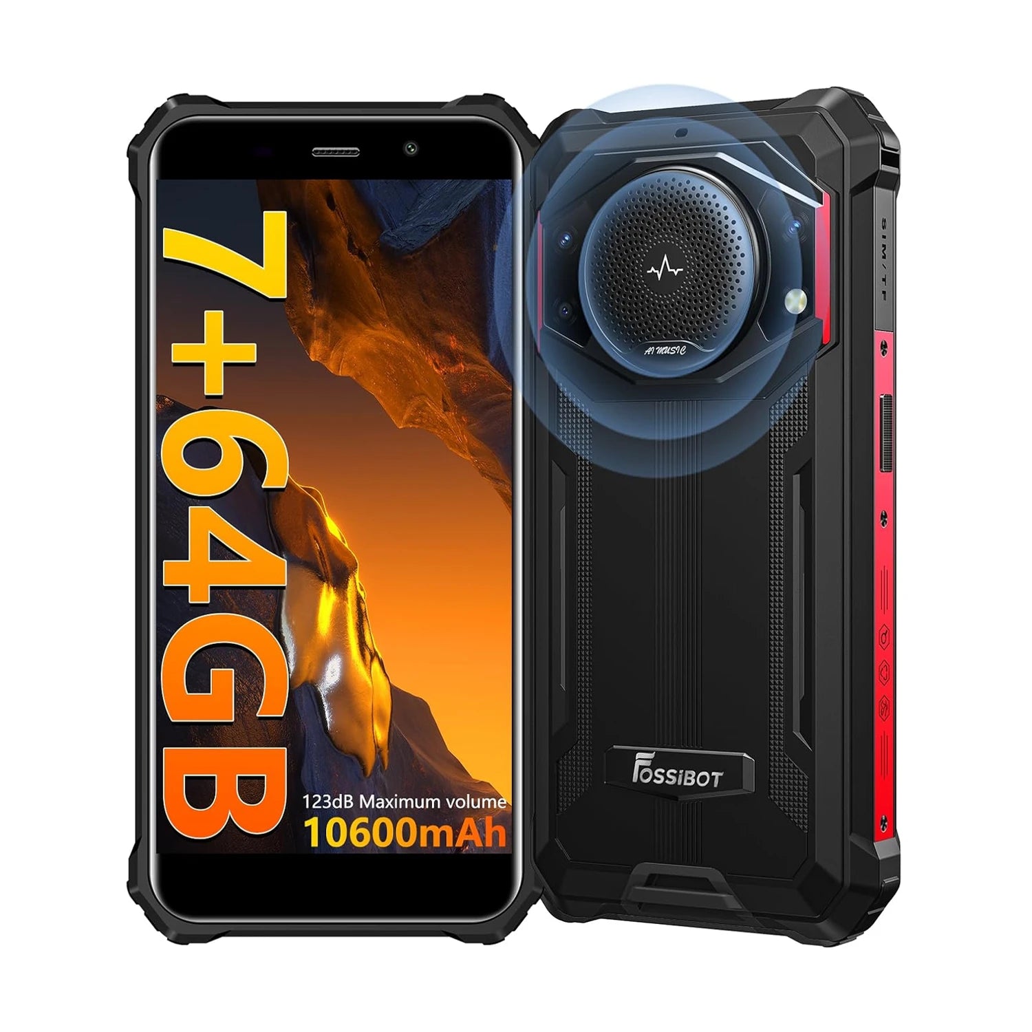 FOSSiBOT F101P タフネススマホ 本体容量64GB ブラック Amazon | FOSSiBOT F101P Android 13 タフネススマホ 7GB RAM+