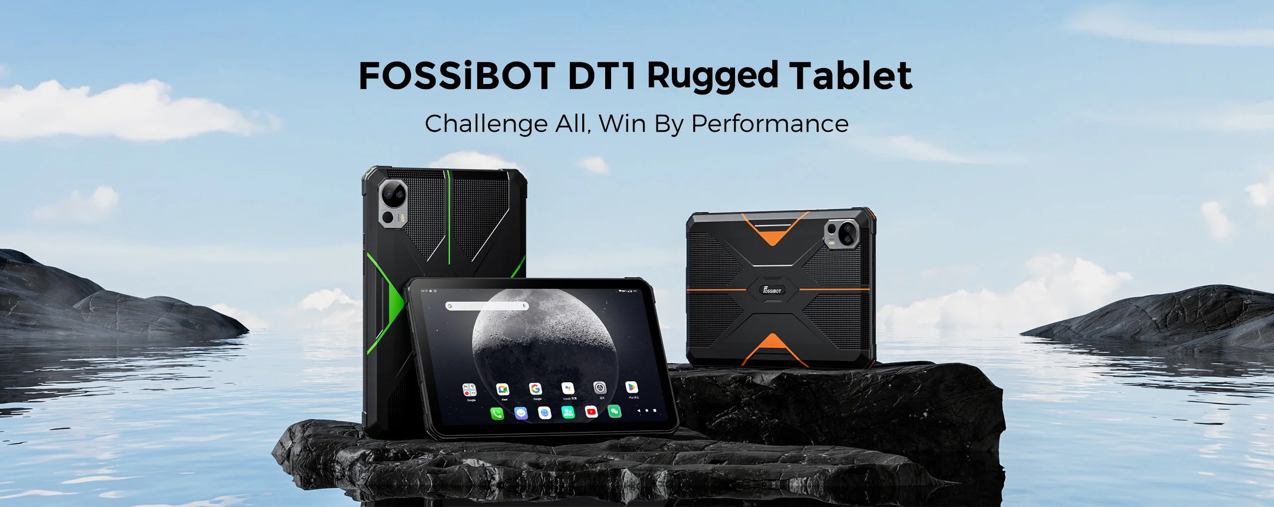 FOSSIBOT DT1 10.4 inch Android 13 Tablet,11000mAh Rugged Tablet 2K  FHD+16GB+256GB Tablet 48MP+16MP Camera Smart Tablet IP68-69K Waterproof  Tablet 4G