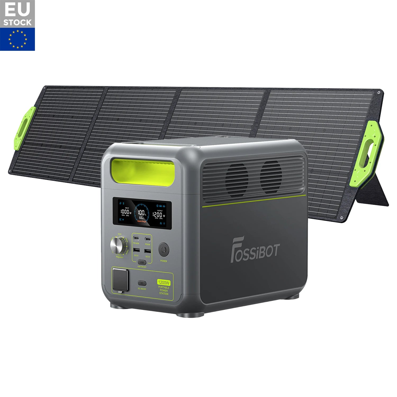 新品 FOSSiBOT F1200 ポータブル電源 1200W FOSSiBOT F1200 + SP200 | Solar Generator Kit