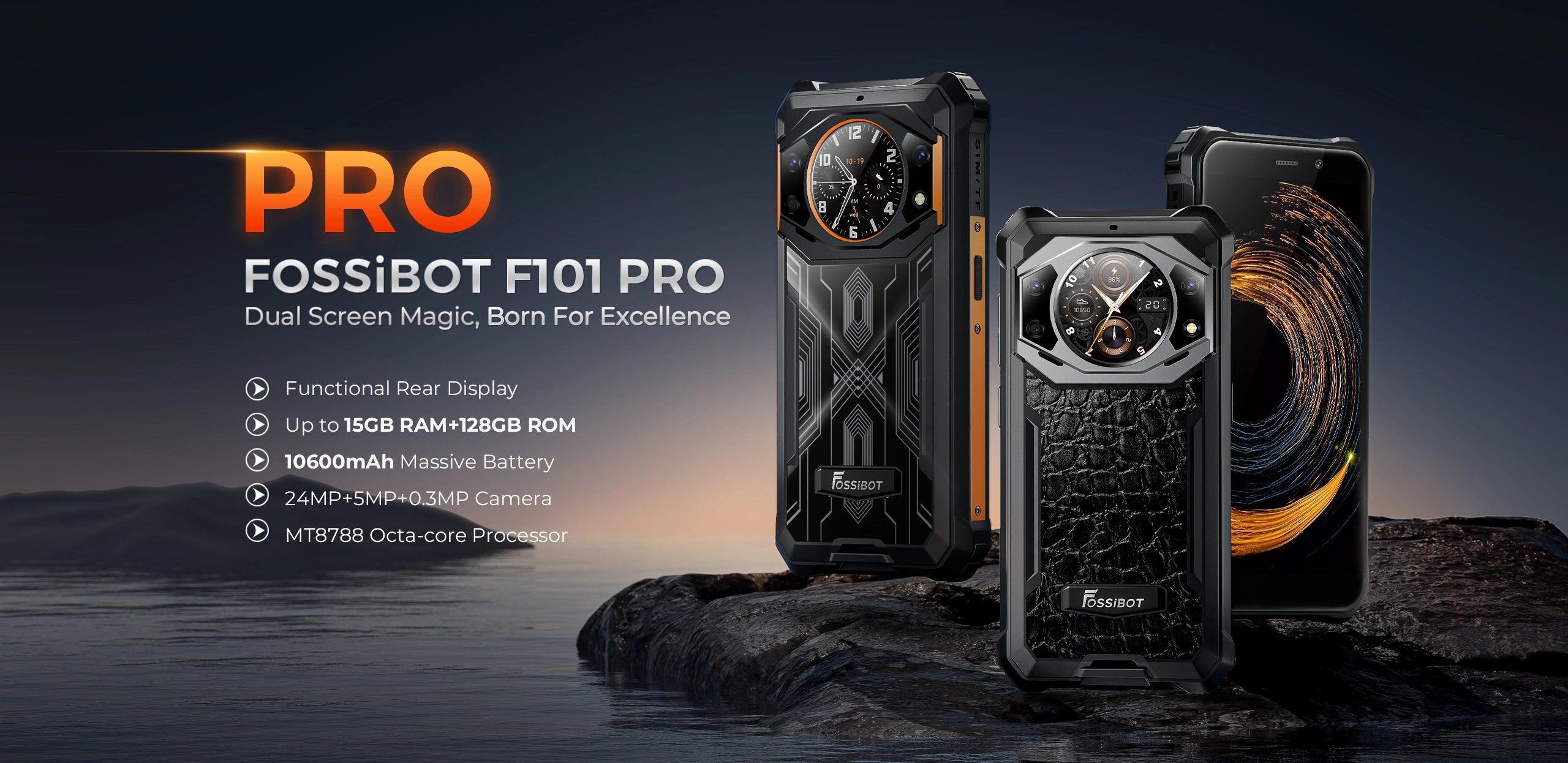 FOSSiBOT F101 PRO 15GB+128GB 5.45-Inch Main & 1.32-inch Innovative & M FOSSiBOT F101 PRO 15GB+128GB 5.45-Inch Main & 1.32-inch Innovative & M