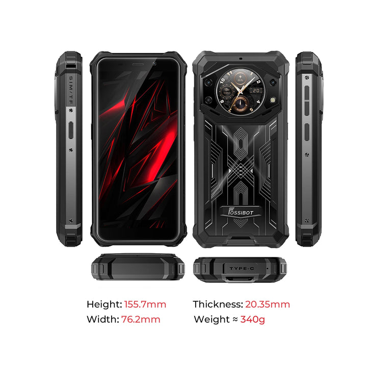 FOSSiBOT F101 PRO  15GB+128GB 5.45-Inch Main & 1.32-inch Innovative & Multifunction Rear Display 10600mAh Hac NFC Rugged Phone