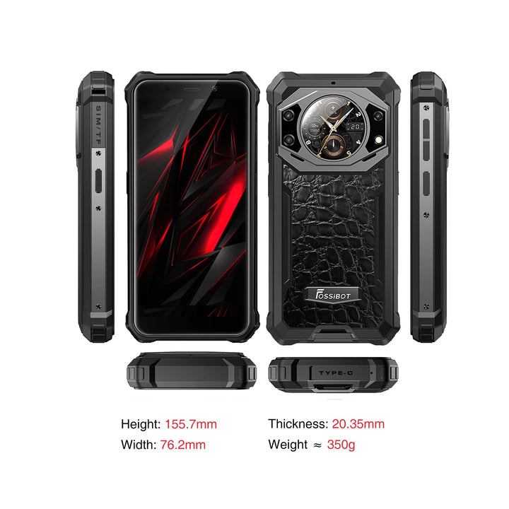 FOSSiBOT F101 PRO  15GB+128GB 5.45-Inch Main & 1.32-inch Innovative & Multifunction Rear Display 10600mAh Hac NFC Rugged Phone
