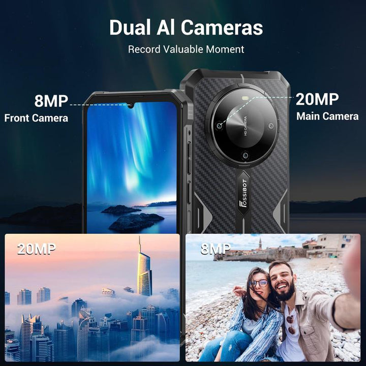 FOSSiBOT F105 12GB+64GB 10300mAh Large Battery 6.745 inch Waterdrop screen Rugged Phone