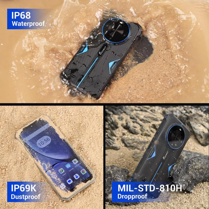 FOSSiBOT F105 12GB+64GB 10300mAh Large Battery 6.745 inch Waterdrop screen Rugged Phone