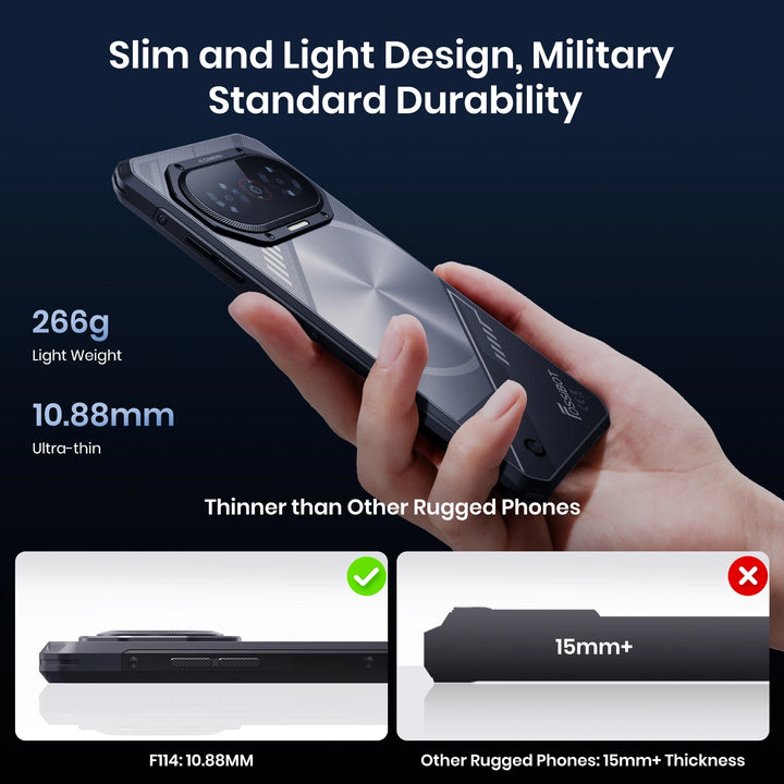 Crystal 114 Rugged FOSSiBOT F114 Rugged Smartphone, 6.67-inch, 4GB +128GB, Android 15, 50