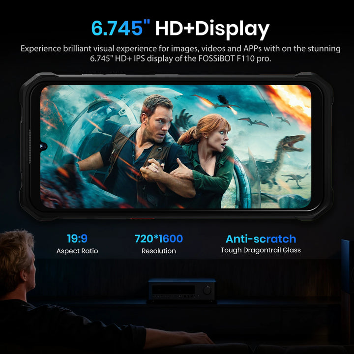 FOSSiBOT F110 Pro 128dB Speaker 6.745-inch 20+128GB MediaTek Dimensity 6300 50MP+8MP 10000mAh Android 15 5G Rugged Phone