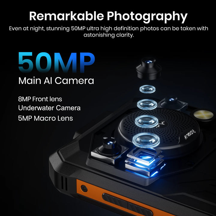FOSSiBOT F110 Pro 128dB Speaker 6.745-inch 20+128GB MediaTek Dimensity 6300 50MP+8MP 10000mAh Android 15 5G Rugged Phone