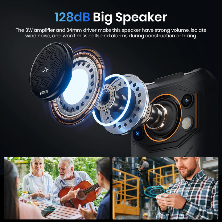 FOSSiBOT F110 Pro 128dB Speaker 6.745-inch 20+128GB MediaTek Dimensity 6300 50MP+8MP 10000mAh Android 15 5G Rugged Phone